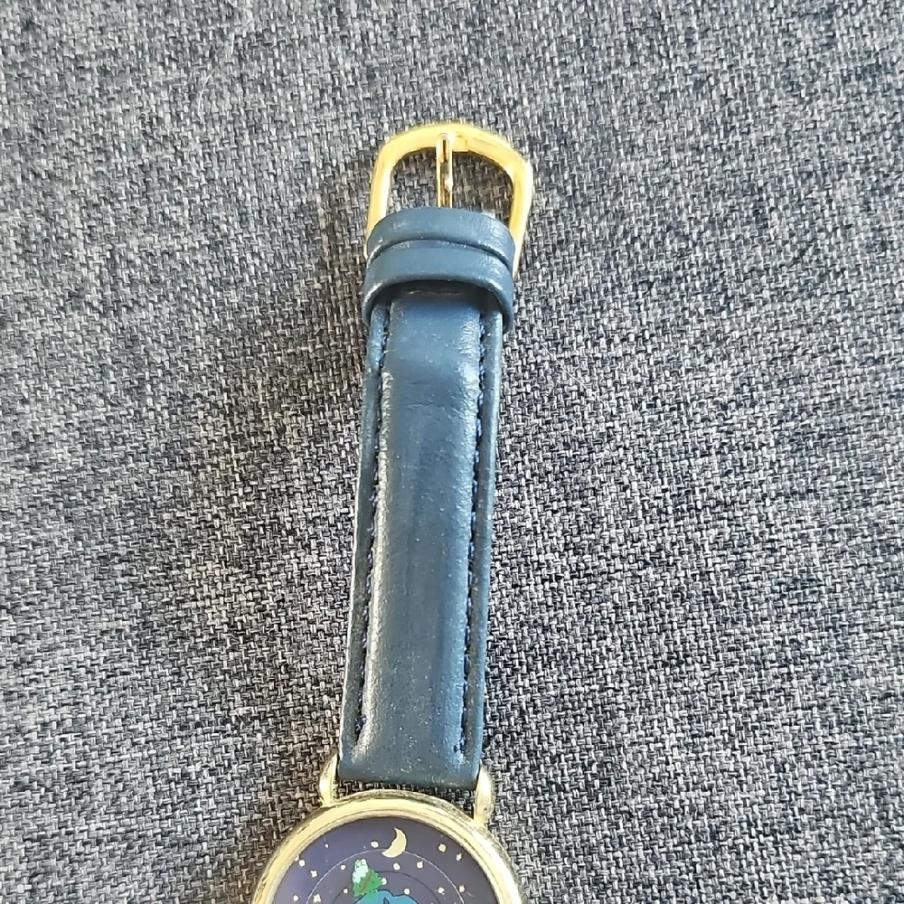 Christmas Leather Watch Blue Vintage Acessories Snowman Moveable Women Men